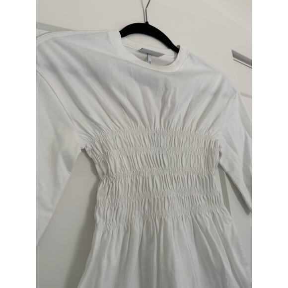 $300 New Ganni Smocked Jersey White Top - XXS - Picture 4 of 8
